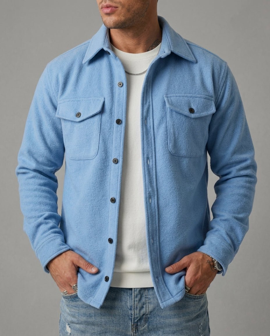 Everett Men's Casual Cotton Cargo Overshirt