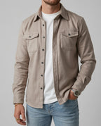 Everett Men's Casual Cotton Cargo Overshirt