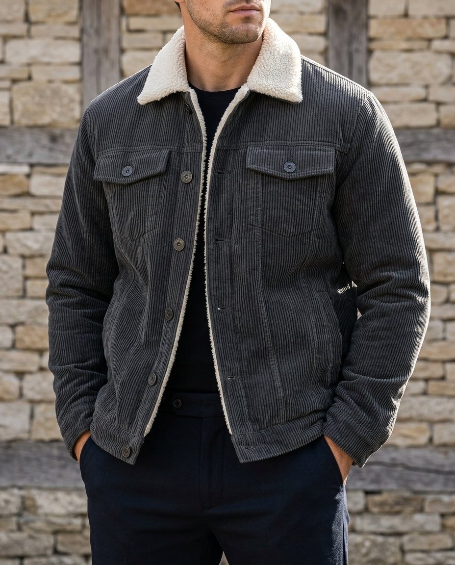 Weston Men's Fleece Lined Corduroy Trucker Jacket