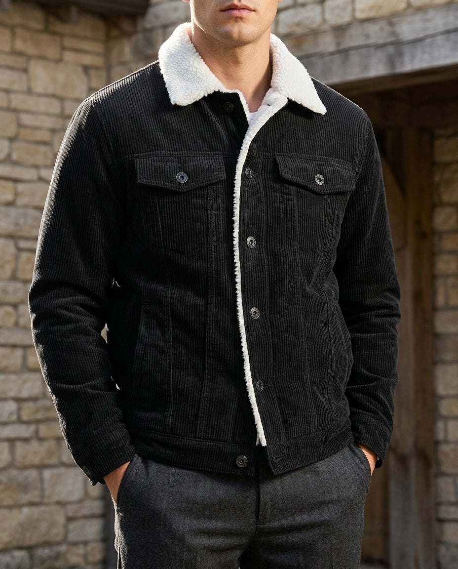 Weston Men's Fleece Lined Corduroy Trucker Jacket