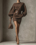 Whitney Women's Belted Knit Sweater Mini Dress