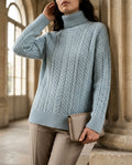 Kensington Women's Stylish Cable Knit Turtleneck Sweater