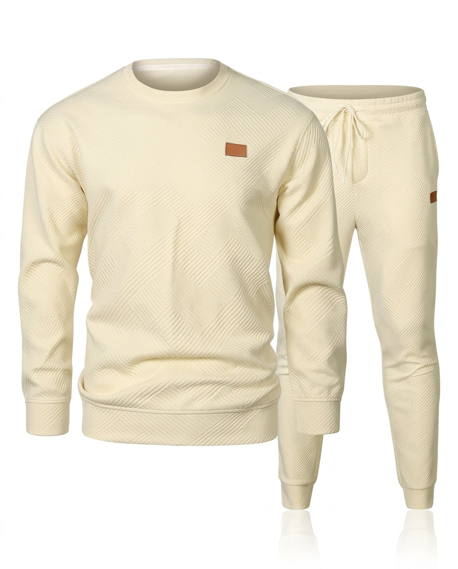 Harrison Men's Textured Two Piece Sweatsuit Set