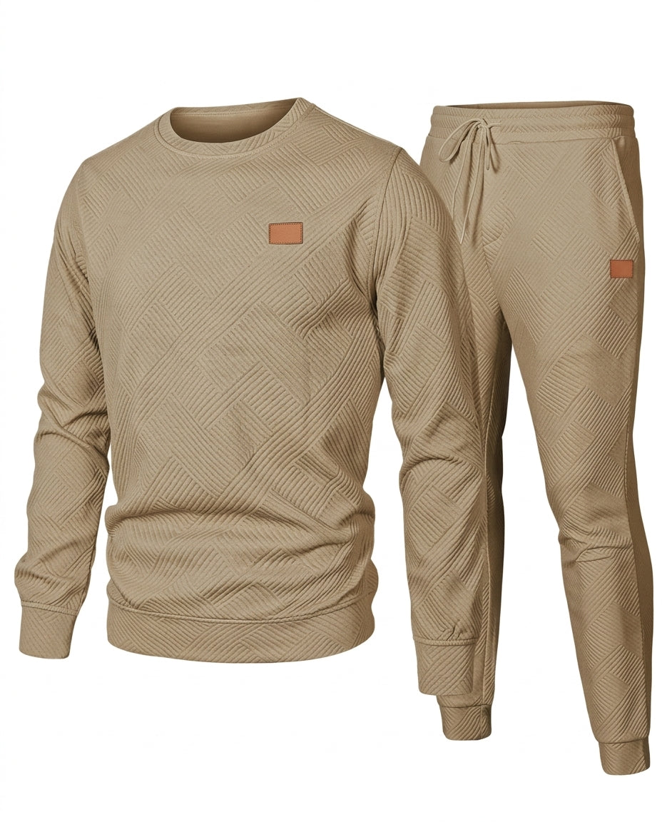 Harrison Men's Textured Two Piece Sweatsuit Set