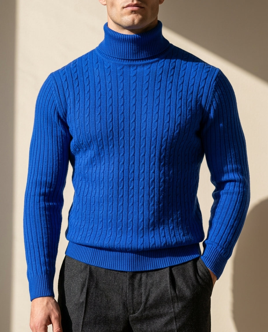 Whitfield Men's Cable Knit Turtleneck Sweater