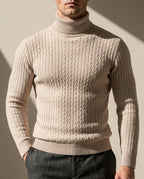 Whitfield Men's Cable Knit Turtleneck Sweater