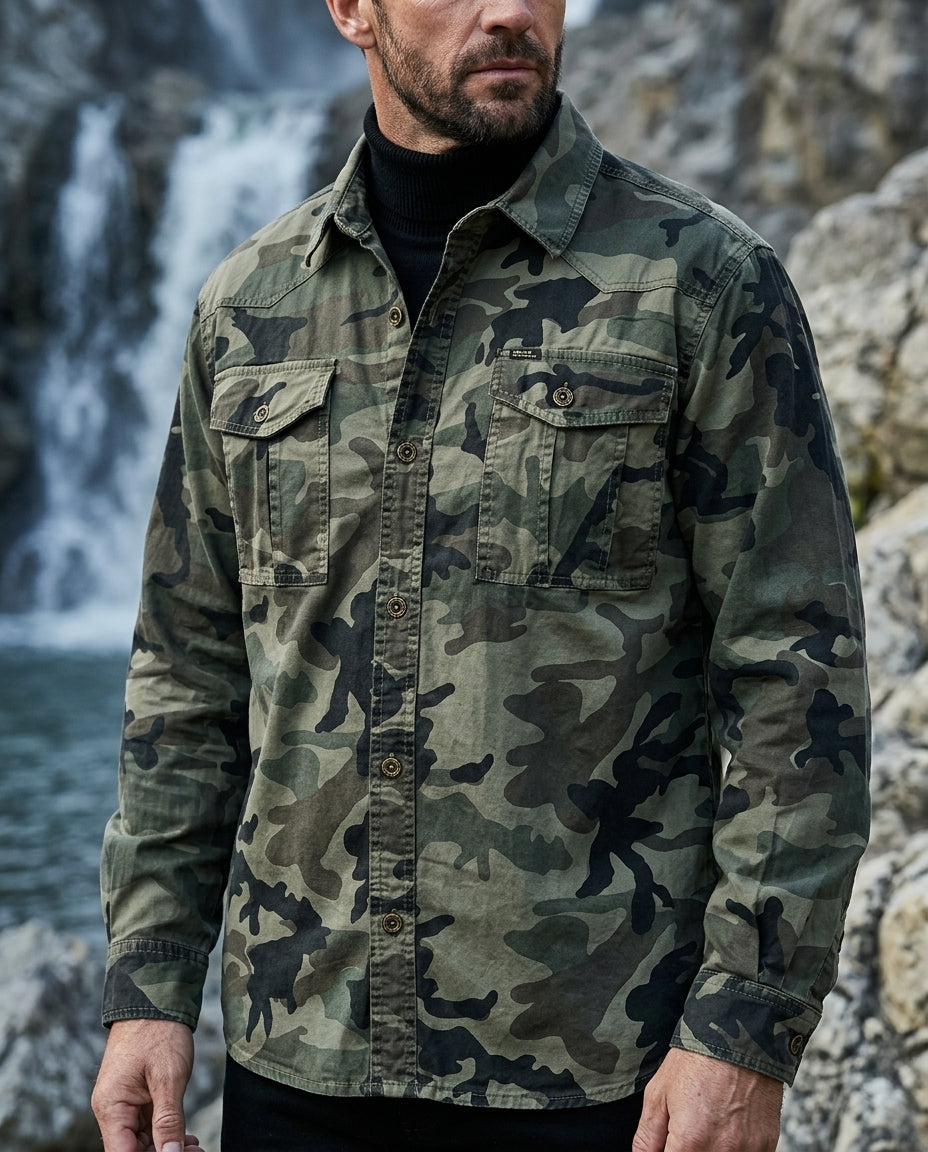 Ashford Men's Cotton Camo Utility Shirt Jacket