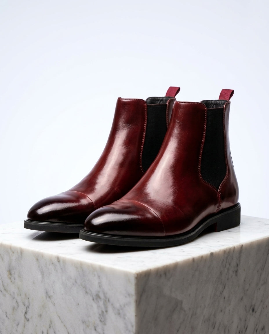 Remington Men's Leather Cap Toe Chelsea Boots