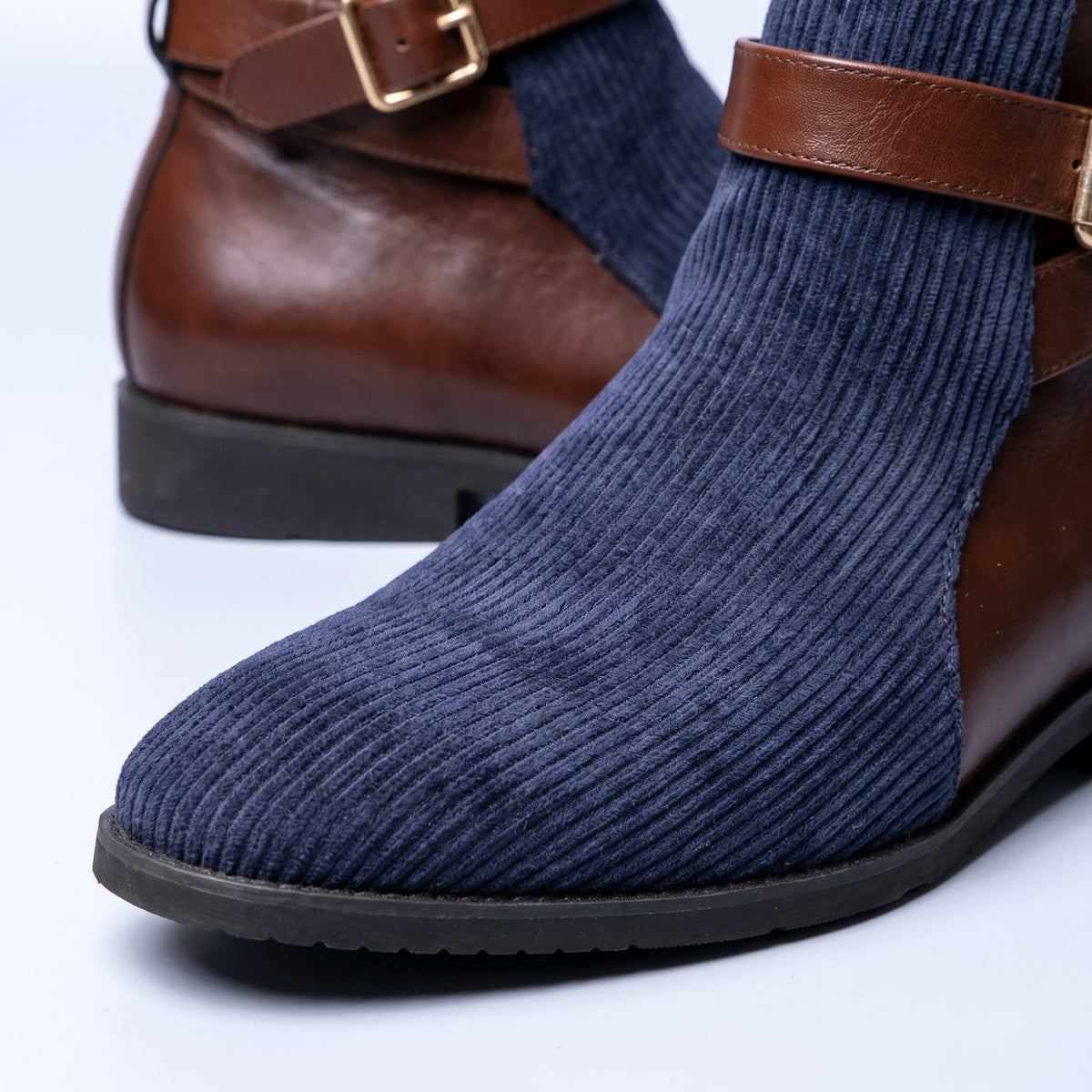Grayson Men's Corduroy Buckle Ankle Boots