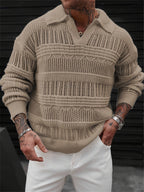 Prescott Men's Collared Crochet Knit Sweater