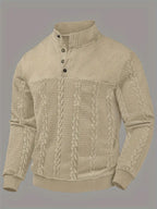 Sutton Men's Cable Knit Henley Sweater