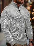 Sutton Men's Cable Knit Henley Sweater
