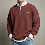 Everett Men's Waffle Knit Quarter Zip Sweater