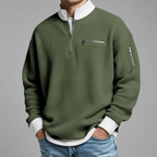Everett Men's Waffle Knit Quarter Zip Sweater