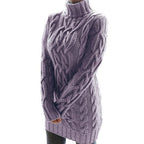Whitney Elegant Cable Knit Sweater Dress
