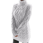 Whitney Elegant Cable Knit Sweater Dress