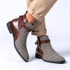 Grayson Men's Corduroy Buckle Ankle Boots