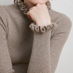 Henrietta Elegant Warm Ribbed Ruffle Neck Sweater