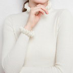 Henrietta Elegant Warm Ribbed Ruffle Neck Sweater