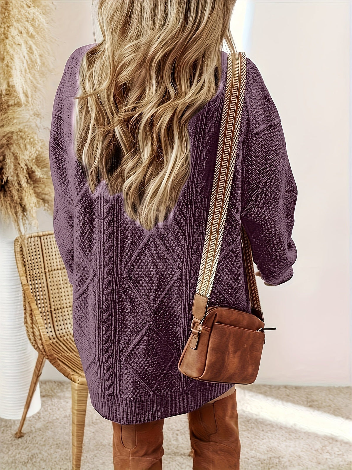 Collins Women's Diamond Cable Knit Dress