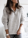 Josephine Casual Oversized Chunky Quarter Zip Sweater