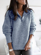 Josephine Casual Oversized Chunky Quarter Zip Sweater
