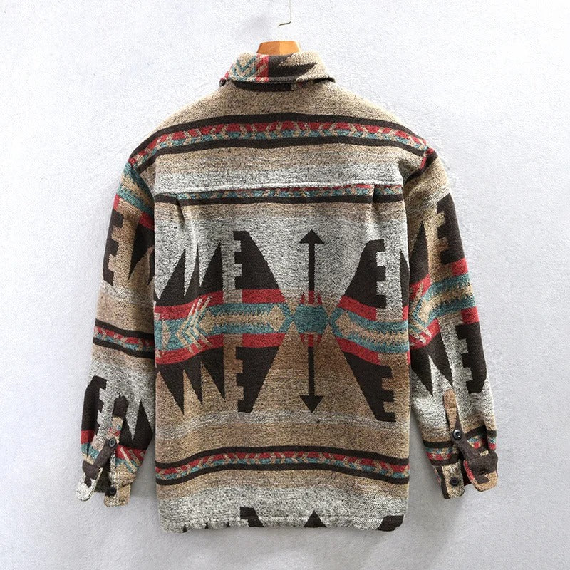 Everett Men's Aztec Print Flannel Overshirt