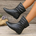 Petra - Women's Leather Slouch Mid-Calf Boot